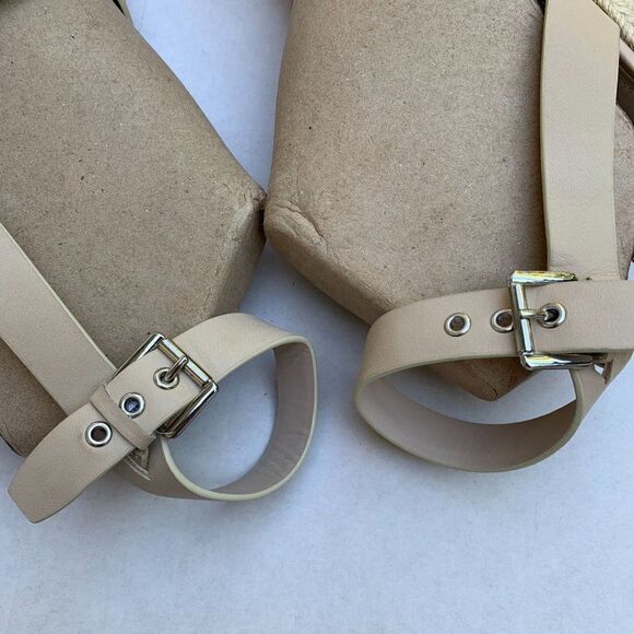 Marc Fisher Womens Zarita Leather Strappy Espadrilles Sz 11M in Cream - Picture 7 of 13